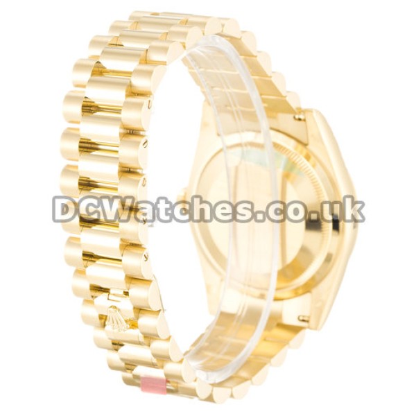 Gold Rolex Day-Date Champagne Diamond Dial Mens Replica Watches