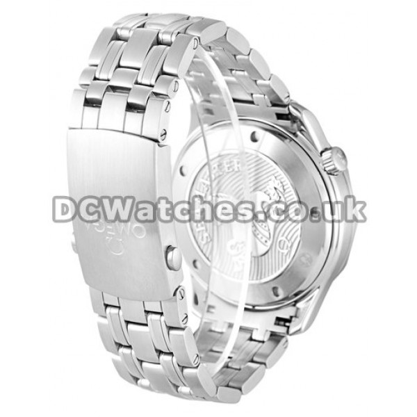 Practical Silver Omega Seamaster 300M Black Dial Replica Watches For Men