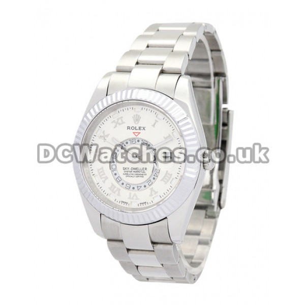 Elegant White Gold Rolex Sky-Dweller 42MM Replica Watches For Men
