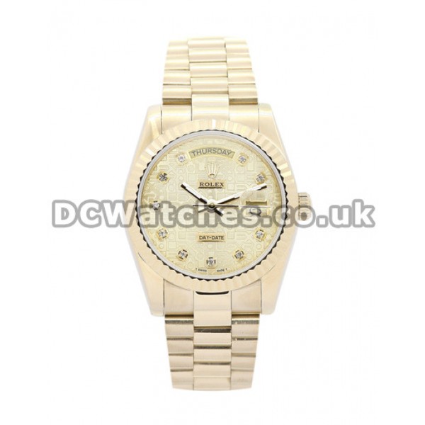 High Quality Rolex Day-Date Fake Watches With Champagne Dials Online