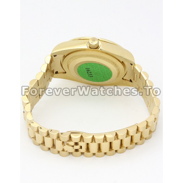 41 MM Day-Date II Yellow Gold Bracelet Champagne Arabic Dial Replica Watches