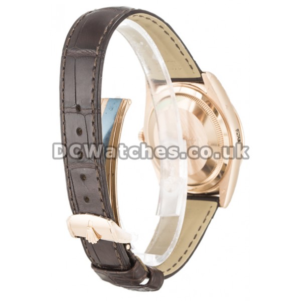 Chocolate Baton Dial Rolex Day-Date Brown Crocodile Bracelet Replica Watches