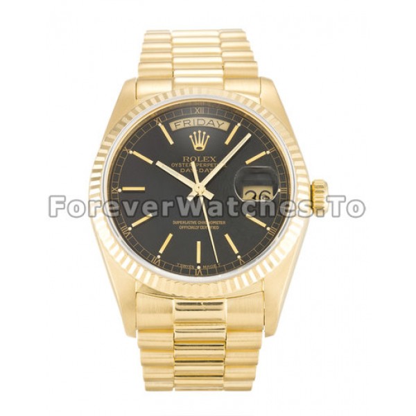 Best Quality Rolex Day-Date Replica Watches With Black Dials For Sale