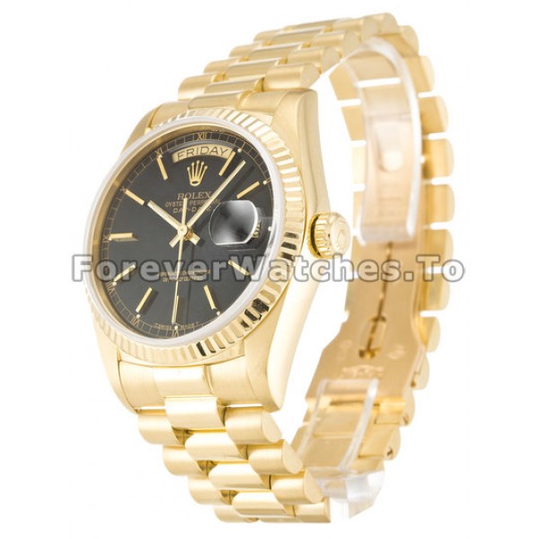 Best Quality Rolex Day-Date Replica Watches With Black Dials For Sale