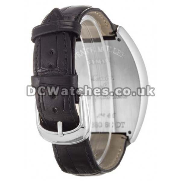 Fake Franck Muller Conquistador 39MM White Gold Case Black Crocodile Strap Watches