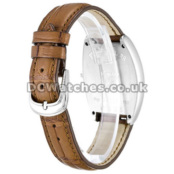 Top Replica Franck Muller Cintree Curvex 28MM White Gold Silver Arabic Dial Watches