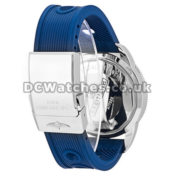 46MM Blue Rubber Strap Male Replica Breitling SuperOcean Heritage Fake Watches