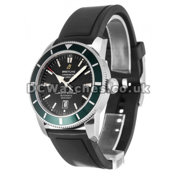 Classic Black Dials And Black Rubber Straps Breitling SuperOcean Heritage Replica Watches UK