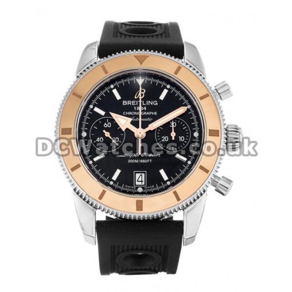 High-quality Quartz Movements Breitling SuperOcean Heritage Fake Watches UK With Steel & Rose Gold Cases