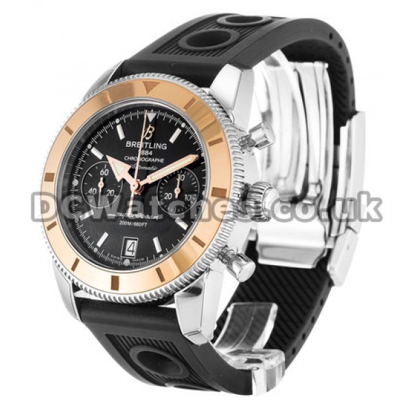 High-quality Quartz Movements Breitling SuperOcean Heritage Fake Watches UK With Steel & Rose Gold Cases