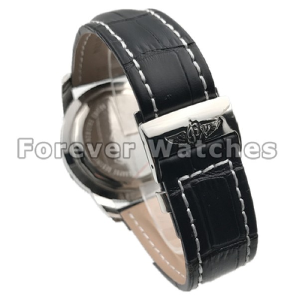 UK Black Leather Strap Breitling SuperOcean Heritage Black Dial Replica Watches
