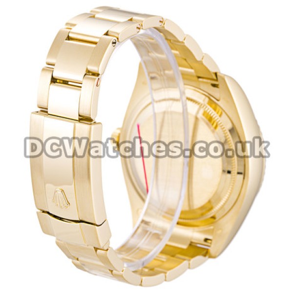 Luxury Yellow Gold Rolex Sky-Dweller Replica Watches Champagne Dial For Men
