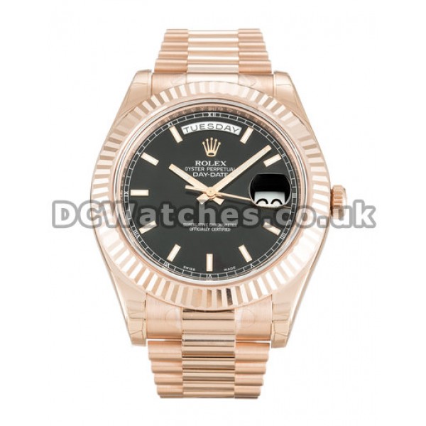 Rose Gold Rolex Day-Date II 41 MM Replica Watches for Men