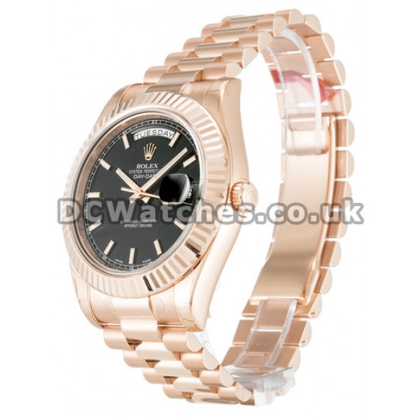Rose Gold Rolex Day-Date II 41 MM Replica Watches for Men
