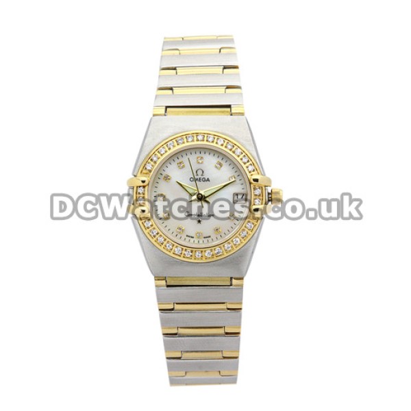 Omega Constellation 22.5MM Steel & Yellow Gold Case Diamonds Bezel Copy Watches