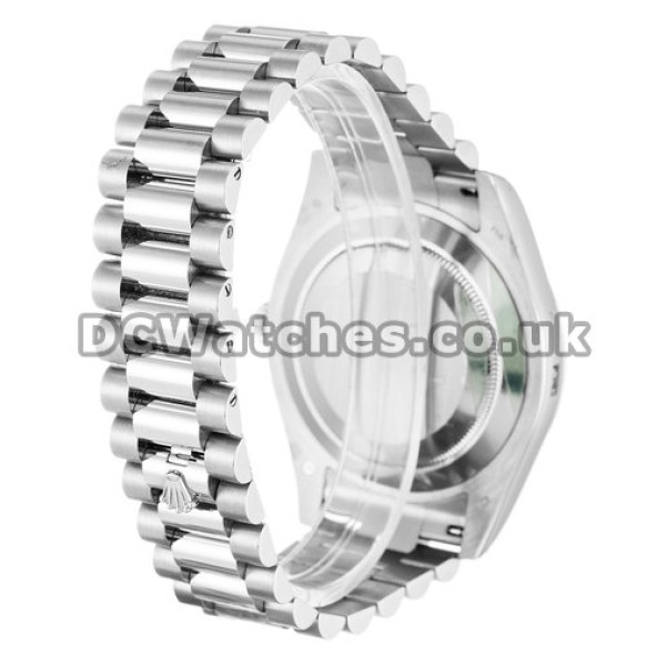 White Gold Day-Date II 41 MM Silver Baton Dial Copy Watches