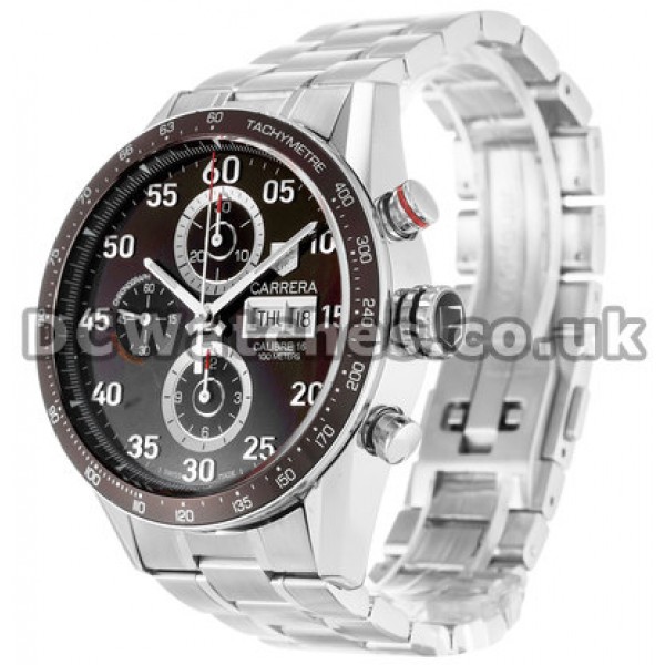 Tag Heuer Carrera Series Brown Dial Quartz Movement Replica Watches UK
