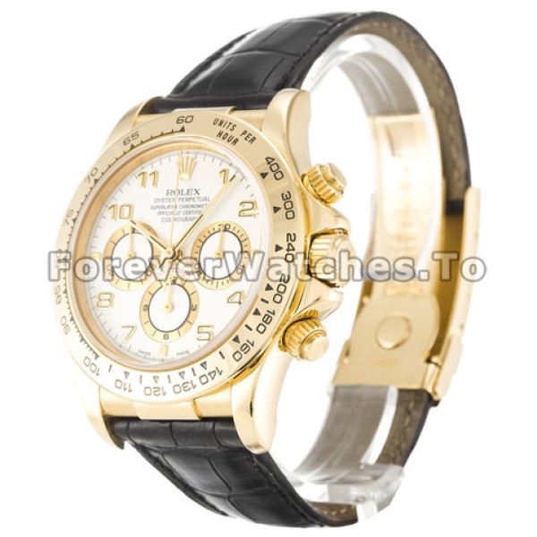Perfect Replica Rolex Daytona 116518 40 MM White Dials Gold Cases Online