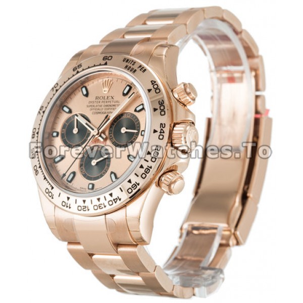AAA Quality 40 MM Rolex Daytona 116505 Pink Dials Rose Gold Cases Men Replica Watches