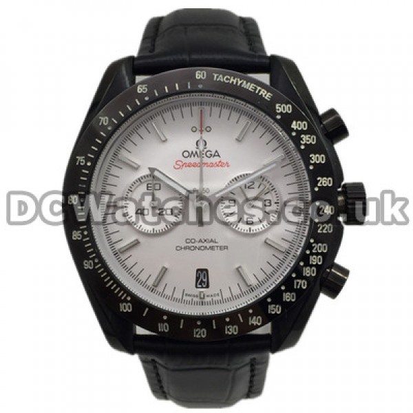 Unique Black Ceramic Cases Omega Speedmaster White Dials Copy Moonwatches For Men