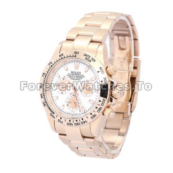 UK Cheap 40 MM Rolex Daytona 116505 White Dials Men Replica Watches