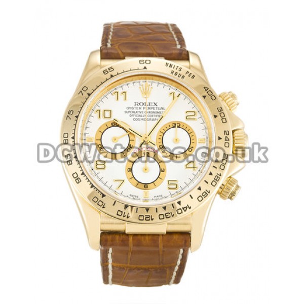 UK Perfect Replica Rolex Daytona 16518 Watches With White Dials For Men