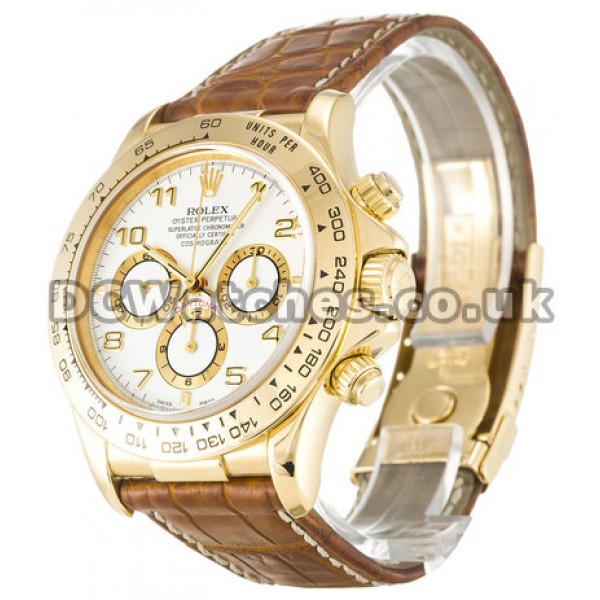 UK Perfect Replica Rolex Daytona 16518 Watches With White Dials For Men