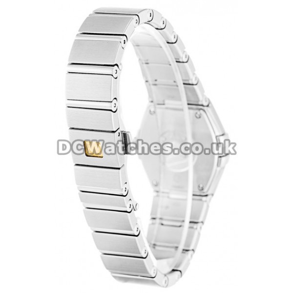 Cheap Omega Constellation 24MM Steel Case Diamonds Bezel Steel Bracelet Replica Watches