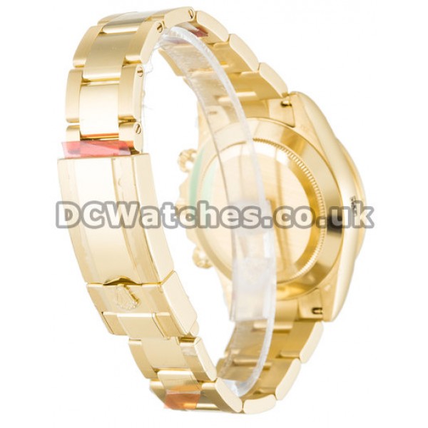 UK Rolex Daytona 116528 Yellow Gold Cases Mens 40 MM Replica Watches