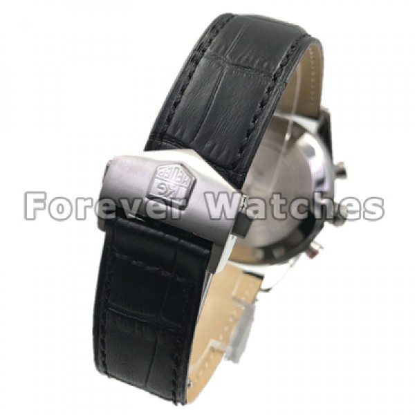 Black Leather Strap Tag Heuer Carrera Series Cheap Fake Watches For UK