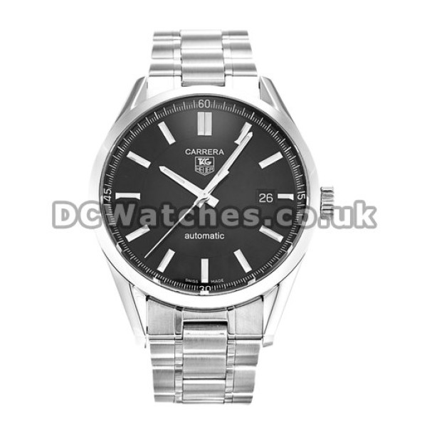 Tag Heuer Carrera Series Black Dial Stainless Steel Strap Replica Watches