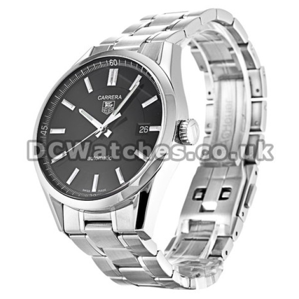 Tag Heuer Carrera Series Black Dial Stainless Steel Strap Replica Watches