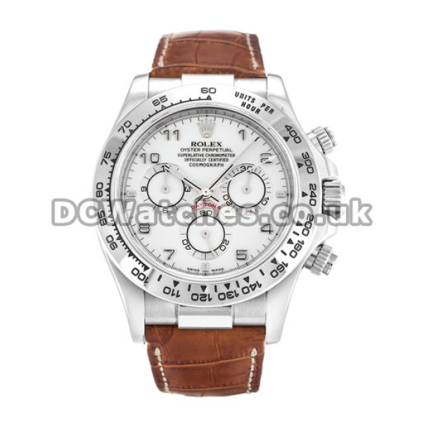 UK New Daytona 116519 Brown Crocodile Bracelet 40 MM Replica Watches