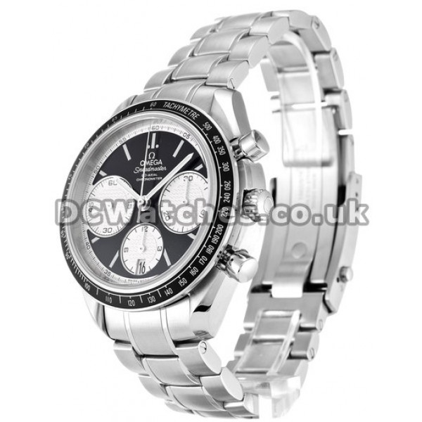 Sturdy Swiss Steel Omega Speedmaster Racing Black Dial 40MM Copy Watches