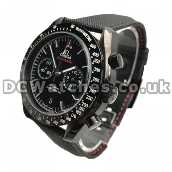 Black Ceramic 44MM Omega Speedmaster Fake Quartz Watches For Men