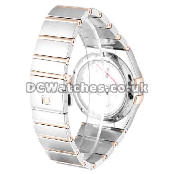 AAA Copy Omega Constellation Brown Diamond Dial Rose Gold & Steel Bracelet Watches