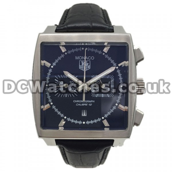 Tag Heuer Monaco Series Leather Strap Copy Watches For UK Sale