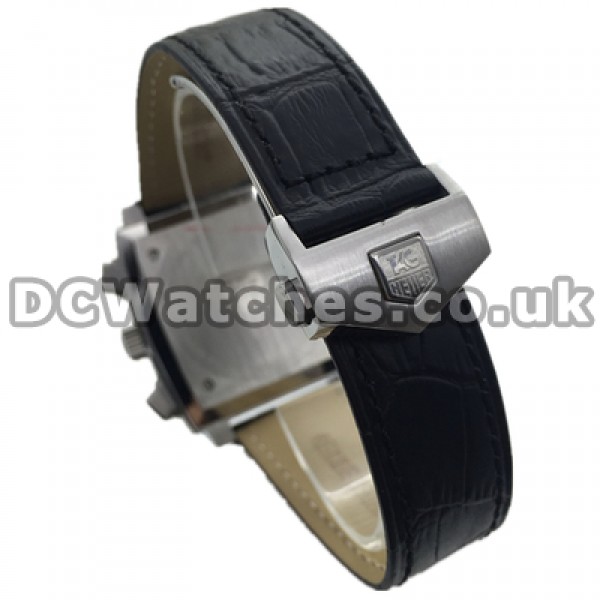 Tag Heuer Monaco Series Leather Strap Copy Watches For UK Sale