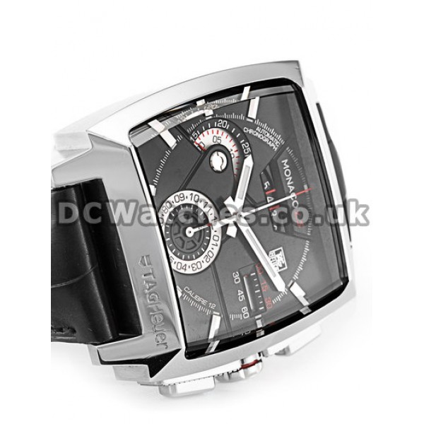 Tag Heuer Monaco Series Cheap Fake Leather Strap Watches In UK