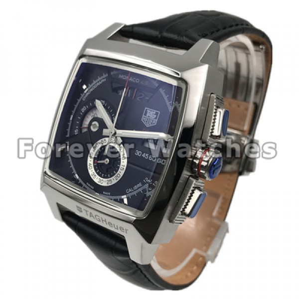 Tag Heuer Monaco Series Cheap Fake Leather Strap Watches In UK