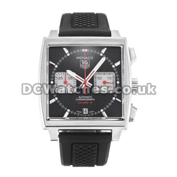Tag Heuer Monaco Series Black Leather Strap Cheap Fake Watches UK