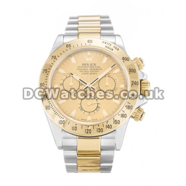 New Arrival Rolex Daytona Champagne Baton Dial Steel & Yellow Gold Replica Watches