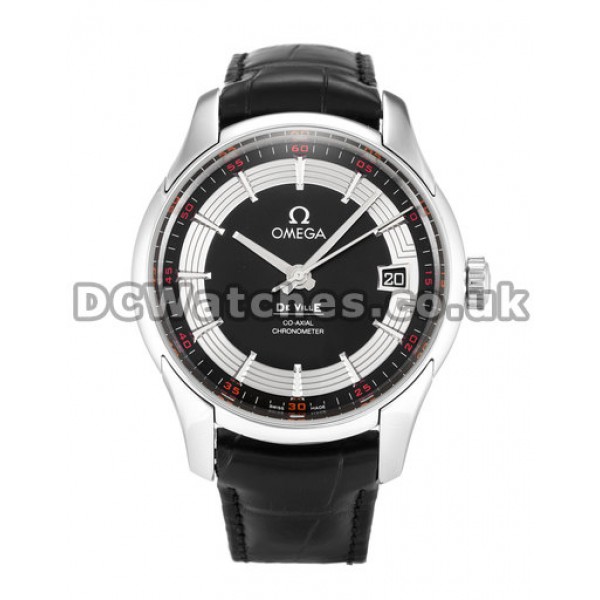 41 MM Omega De Ville Hour Vision 431.33.41.21.01.001 Black Crocodile Bracelet Replica Watches