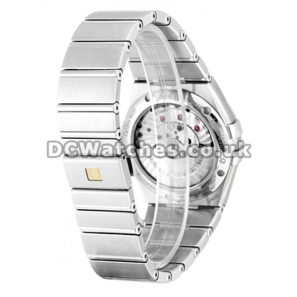 Great Omega Constellation Chronometer 38MM Steel Case Black Baton Dial Replica Watches