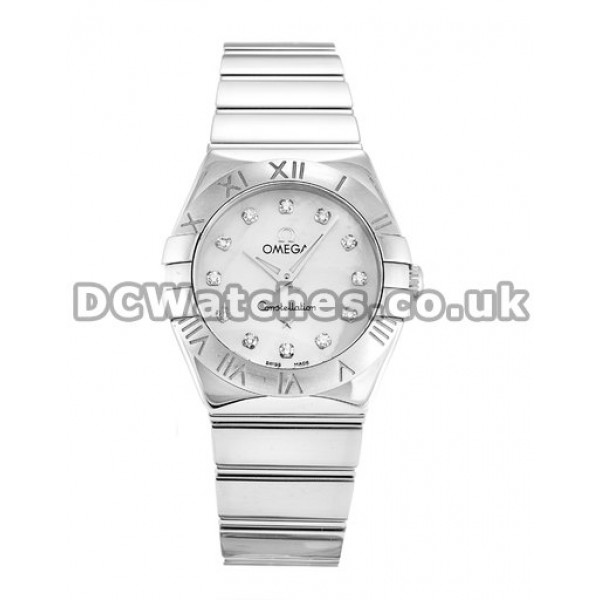 New Fake Omega Constellation Mini White Dial Diamonds Indexes Steel Watches