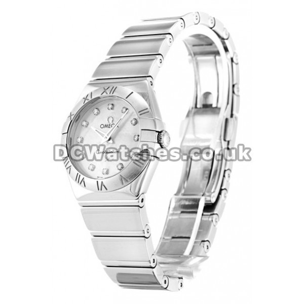 New Fake Omega Constellation Mini White Dial Diamonds Indexes Steel Watches