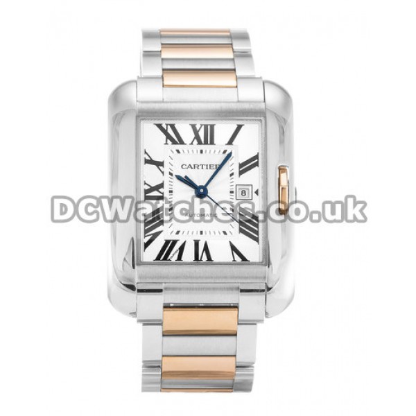 Cartier White Dial Stainless Steel Strap Replica Watches For UK
