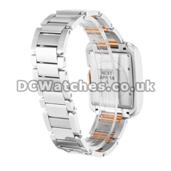 Cartier White Dial Stainless Steel Strap Replica Watches For UK
