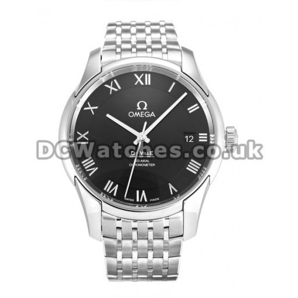 De Ville Co-Axial 431.10.41.21.01.001 Steel Bracelet 41 MM Black Roman Numeral Dial Replica Watches