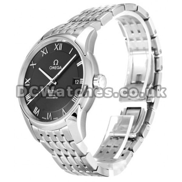 De Ville Co-Axial 431.10.41.21.01.001 Steel Bracelet 41 MM Black Roman Numeral Dial Replica Watches